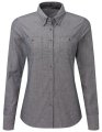 Horeca Dames Blouse Chambray Premier PR347 Grey Denim